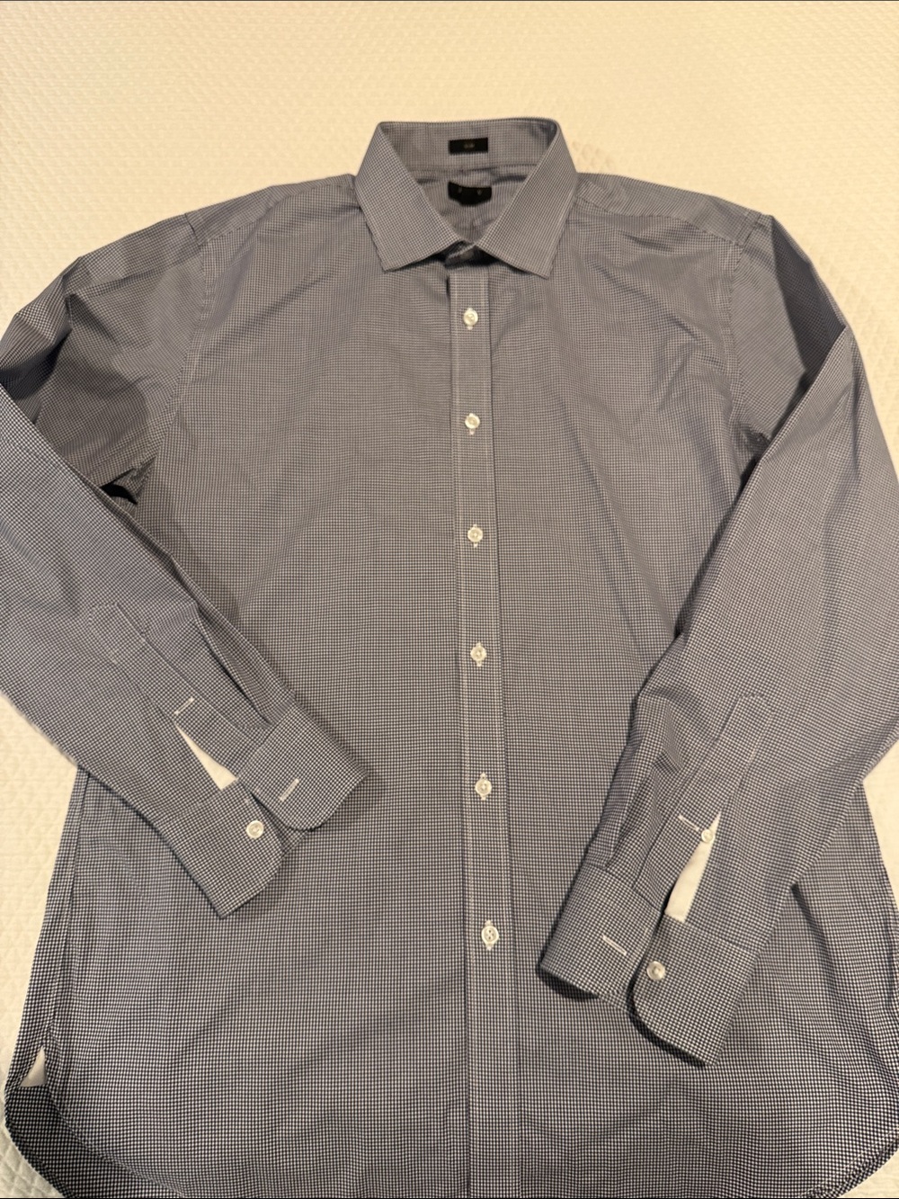 J. Crew Ludlow Men's Navy Micro-Check Dress Shirt 17/35